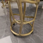 Branching Gold Leg Dining Table with Dark Gold-Veined Marble Top